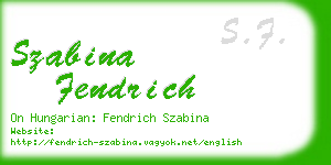 szabina fendrich business card